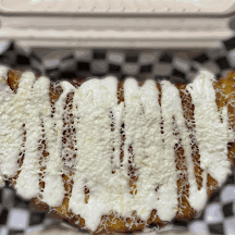 Drizzled sweet pastry